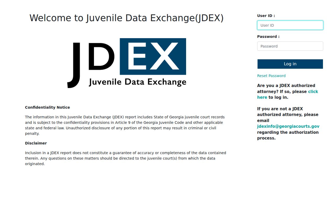 JDEX confidentiality access for Taliaferro County juvenile dockets